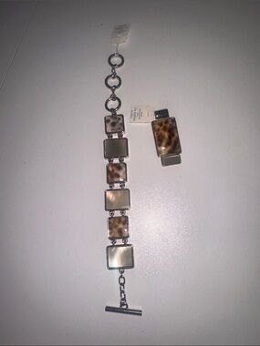 Lia Sophia Bracelet and necklace slide set Brown Tortoiseshell